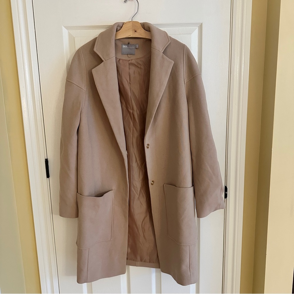 ASOS Beige/Taupe Pea Coat